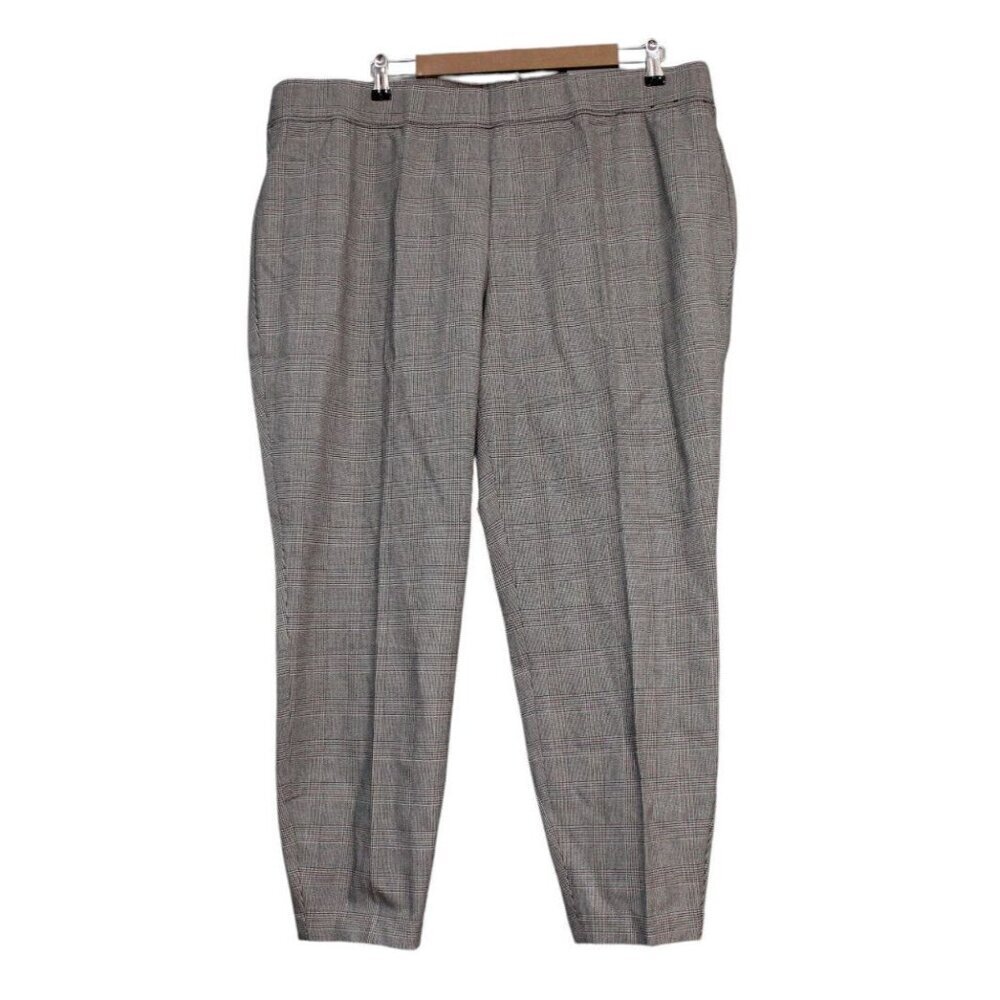 NWT Talbots Pull On Dress Pants 20W Skinny Ankle Plaid Business Career Stretch